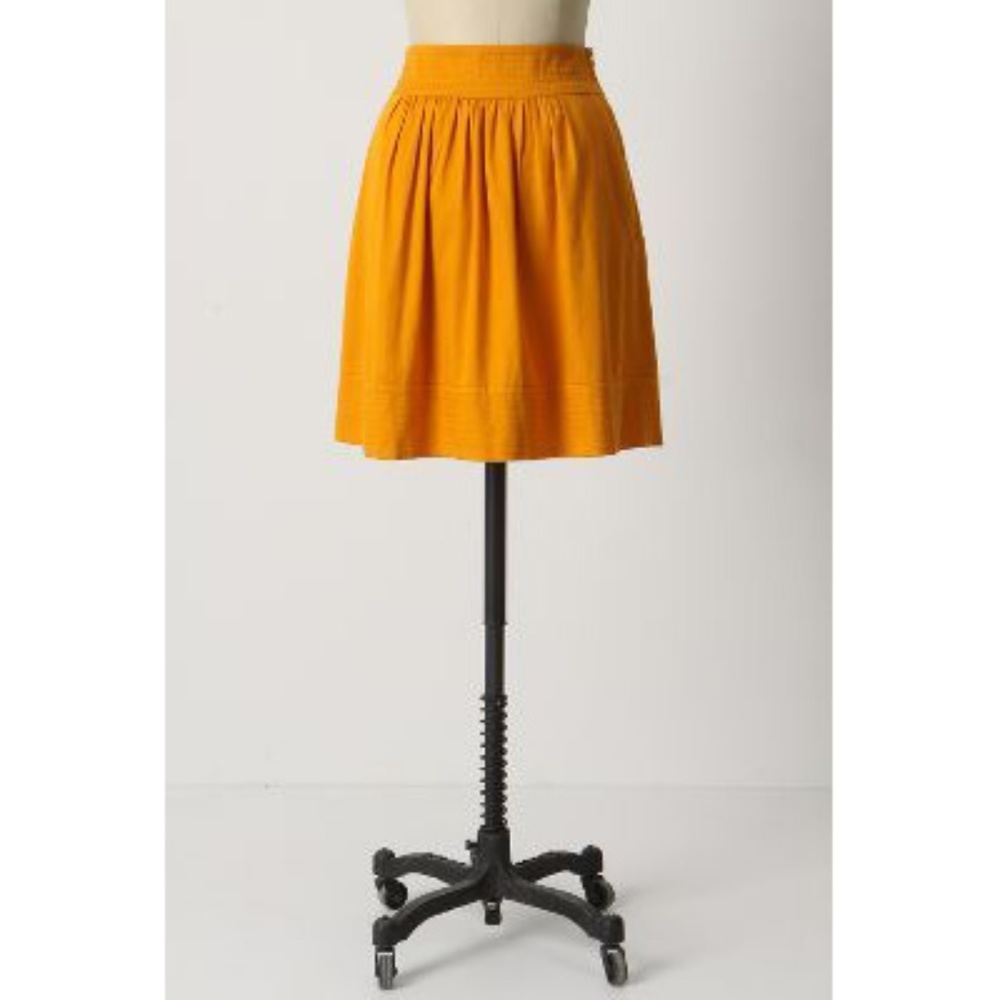 Anthropologie Odille Roll Call Yellow Skirt